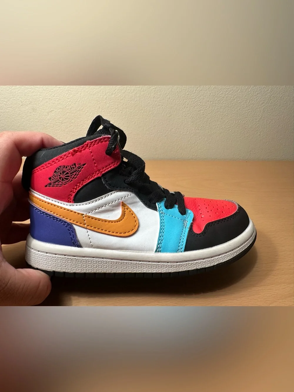 Jordan 1 Mid Bred Multi-Color Little Kids Shoes Size 11C
